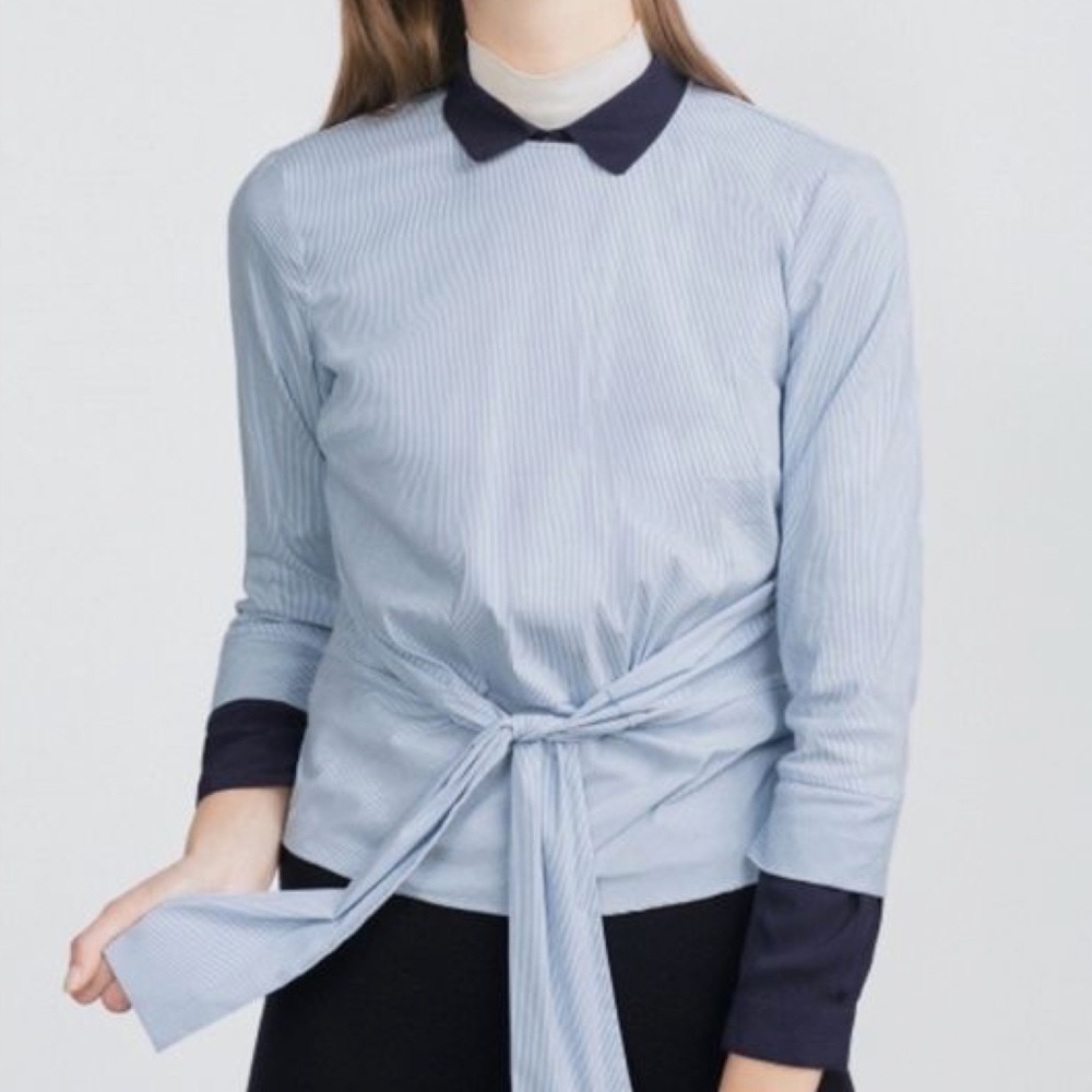 ZARA cute peplum shirt with bow